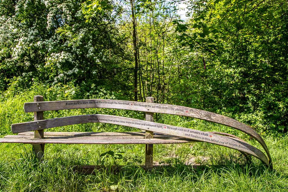 Carved poetry bench, Wolds Way