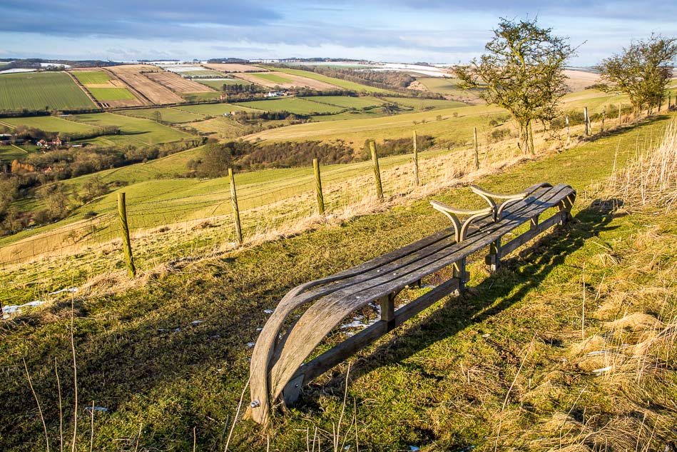 Carved poetry bench, Wolds Way