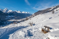 Bench in the Swiss Alps, Lower Engadine