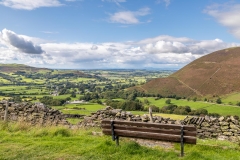 Bench on High Swinside, looking over Lorton to Scotland