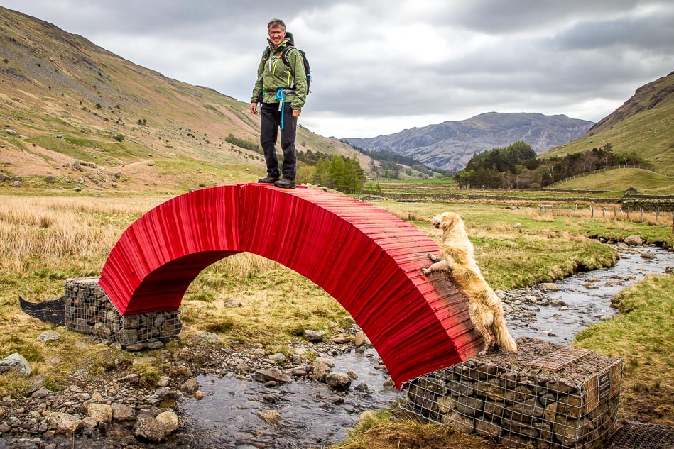Temporary paper bridge by artist Steve Messam in the Grisedale Valley