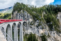 Rhaetian Railway and the Landwasser Viaduct, Swiss Alps