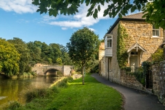 Warkworth, the two-arched bridge over the River Coquet