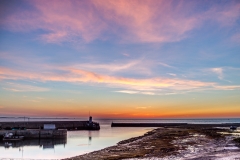 Seahouses at dawn