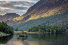 Woodhouse Island at the head of Crummock Water