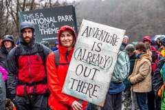 March against zip wires over Thirlmere