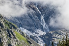 Waterfall at the head of the Gasterntal Valley, Bernese Oberland