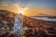 North Uist, Langass standing stone, Ben Langass
