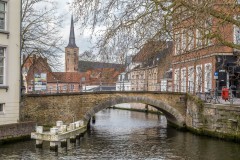 Hoogstraat, Groenerei canal, St Anna Church, Bruges