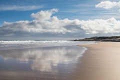 Budle Bay, reflections, Blackrocks Point