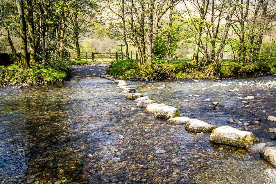 Stepping stones, River Derwent, Borrowdale