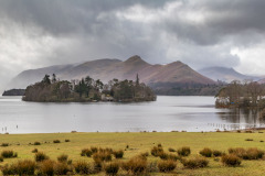view from Crow Park to Derwent Isle and Cat Bells