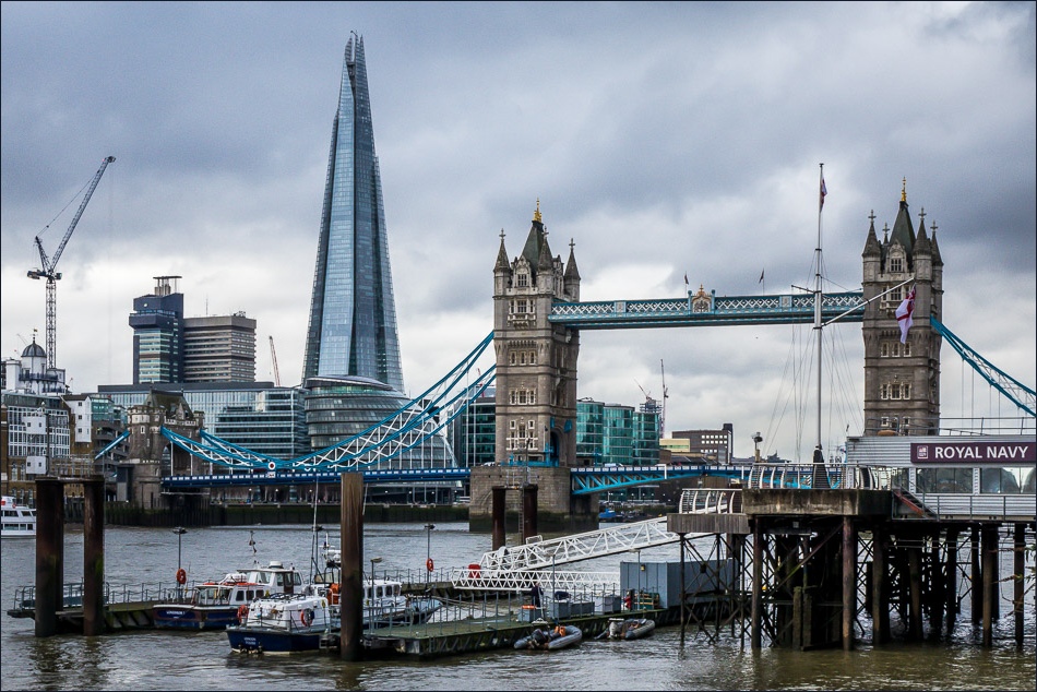 Docklands walk, The Shard and Tower Bridge