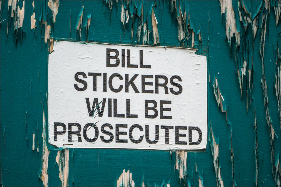 Bill Stickers sign