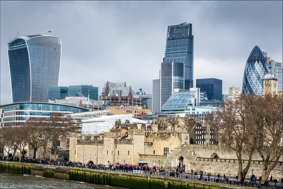 Docklands walk, the Tower of London, the Walkie Talkie Building, the Cheese Grater and the Gherkin