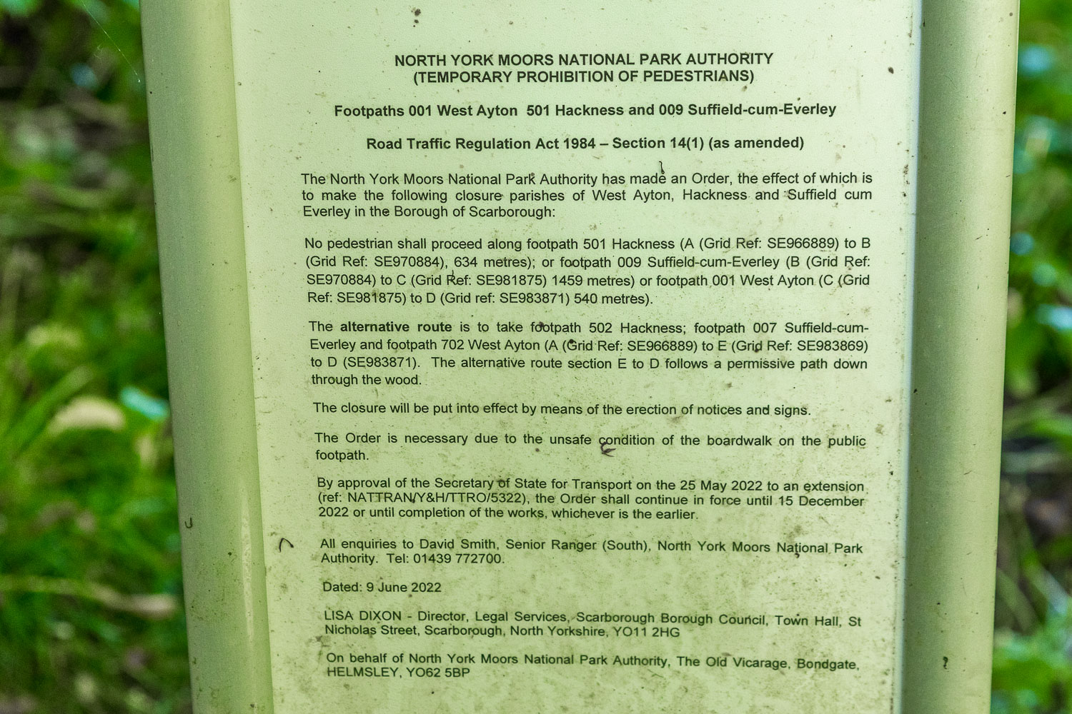 Forge Valley boardwalk closure