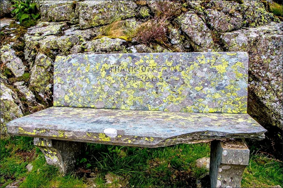 Gowbarrow Fell, The Memorial Seat “A thank offering 1905”
