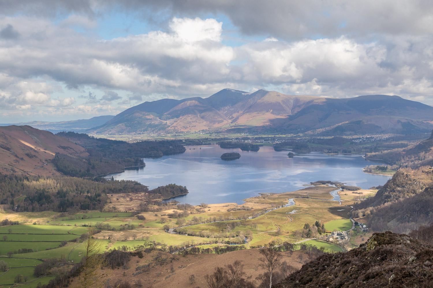 Derwent Water, Keswick and Skiddaw from King's How