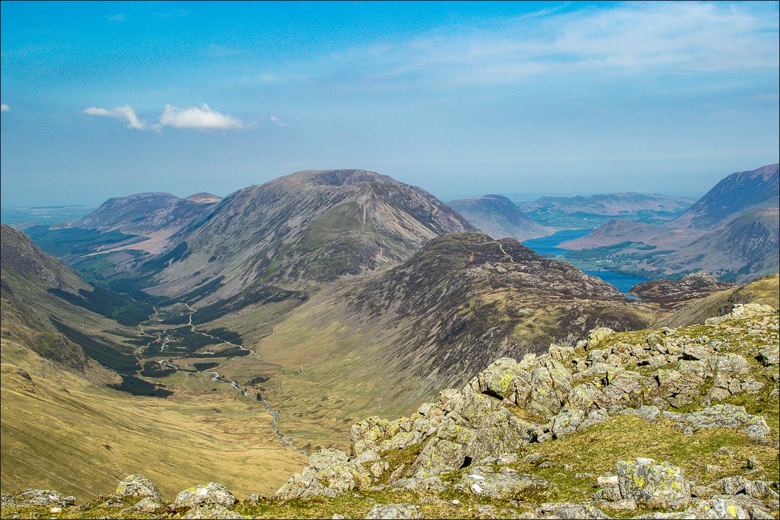 Ennerdale and Buttermere valleys, with Haystacks and the High Stile Range between them
