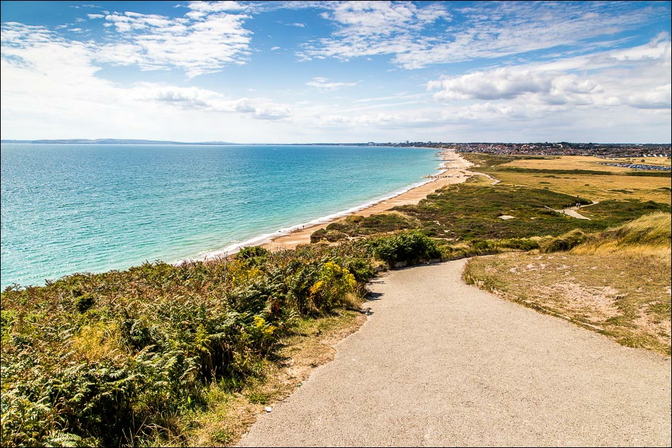 Southbourne and Bournemouth beaches from Hengistbury Head walk