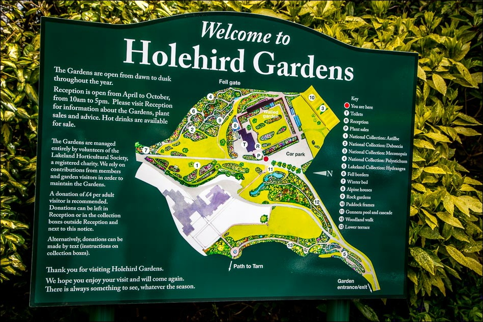 Holehird Gardens sign