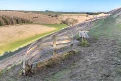 Carved poetry bench Wolds Way