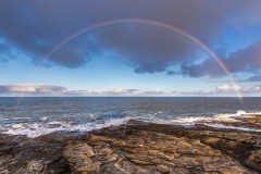 Northumberland coast, rainbow