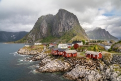 Eliassen Rorbuer from the Hamnøy Bridge