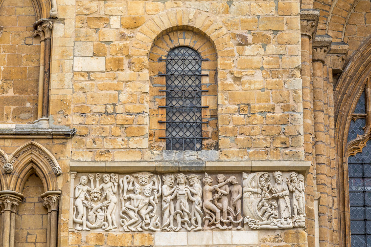 Lincoln Cathedral West Front, Romanesque Frieze