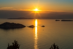 Porto Timoni walk, Corfu sunset 3 Brothers restaurant
