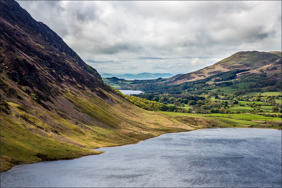 Crummock Water, Loweswater and the Solway Firth from Rannerdale Knotts
