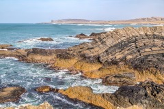 Saligo Bay rock formation, folded metagreywackes