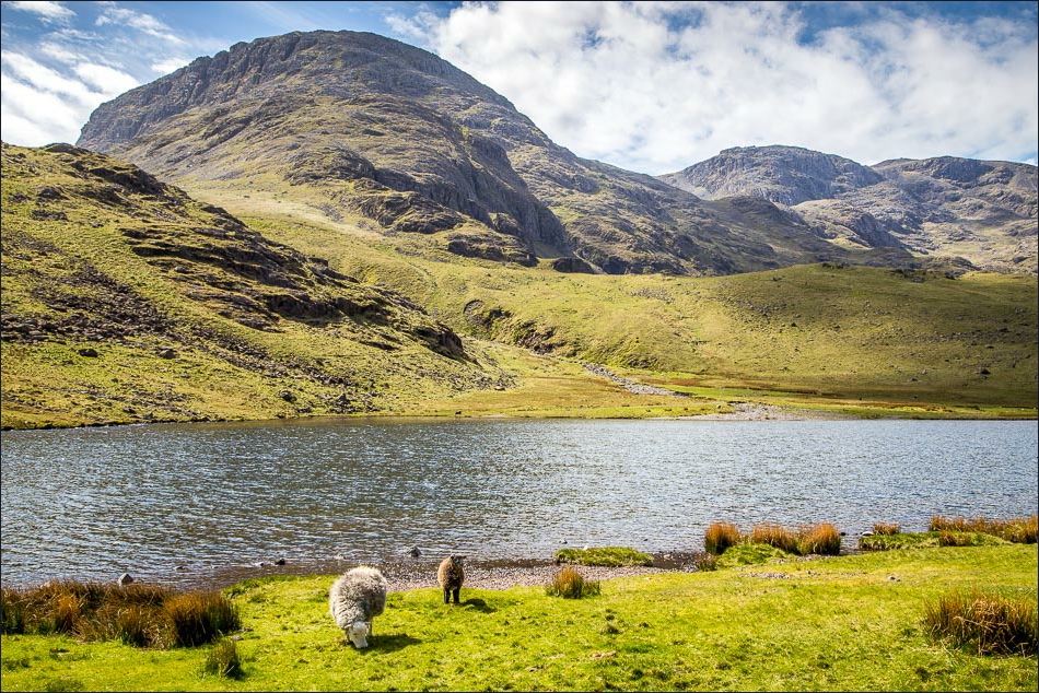 Styhead Tarn, Great End and Scafell Pike