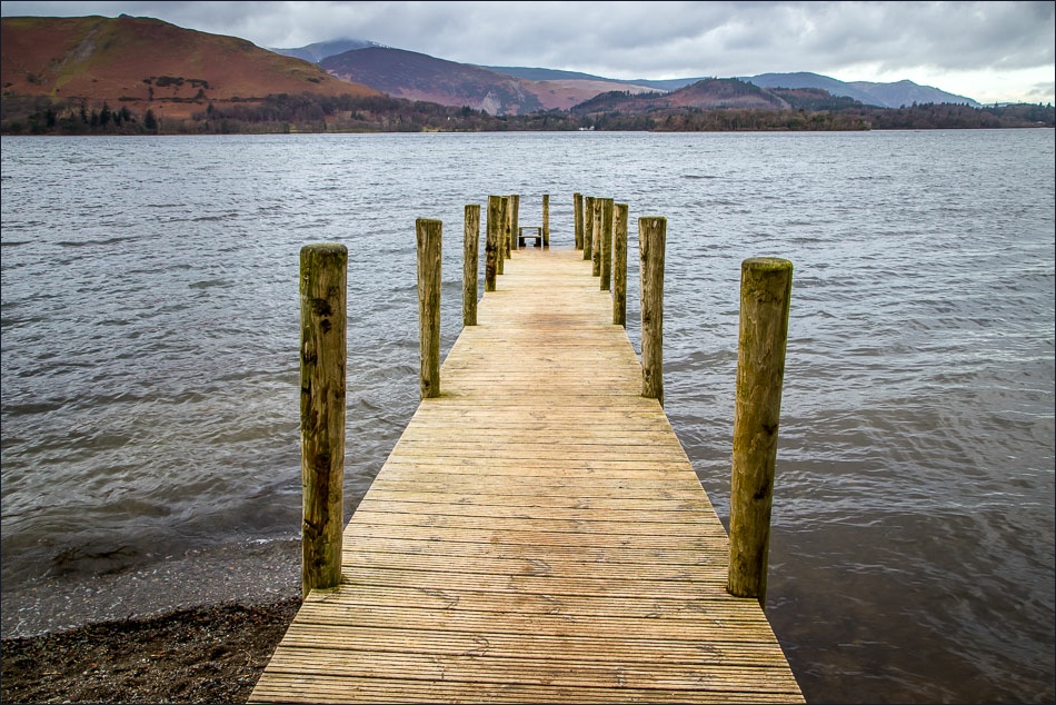 landing stage on the shore of Derwent Water