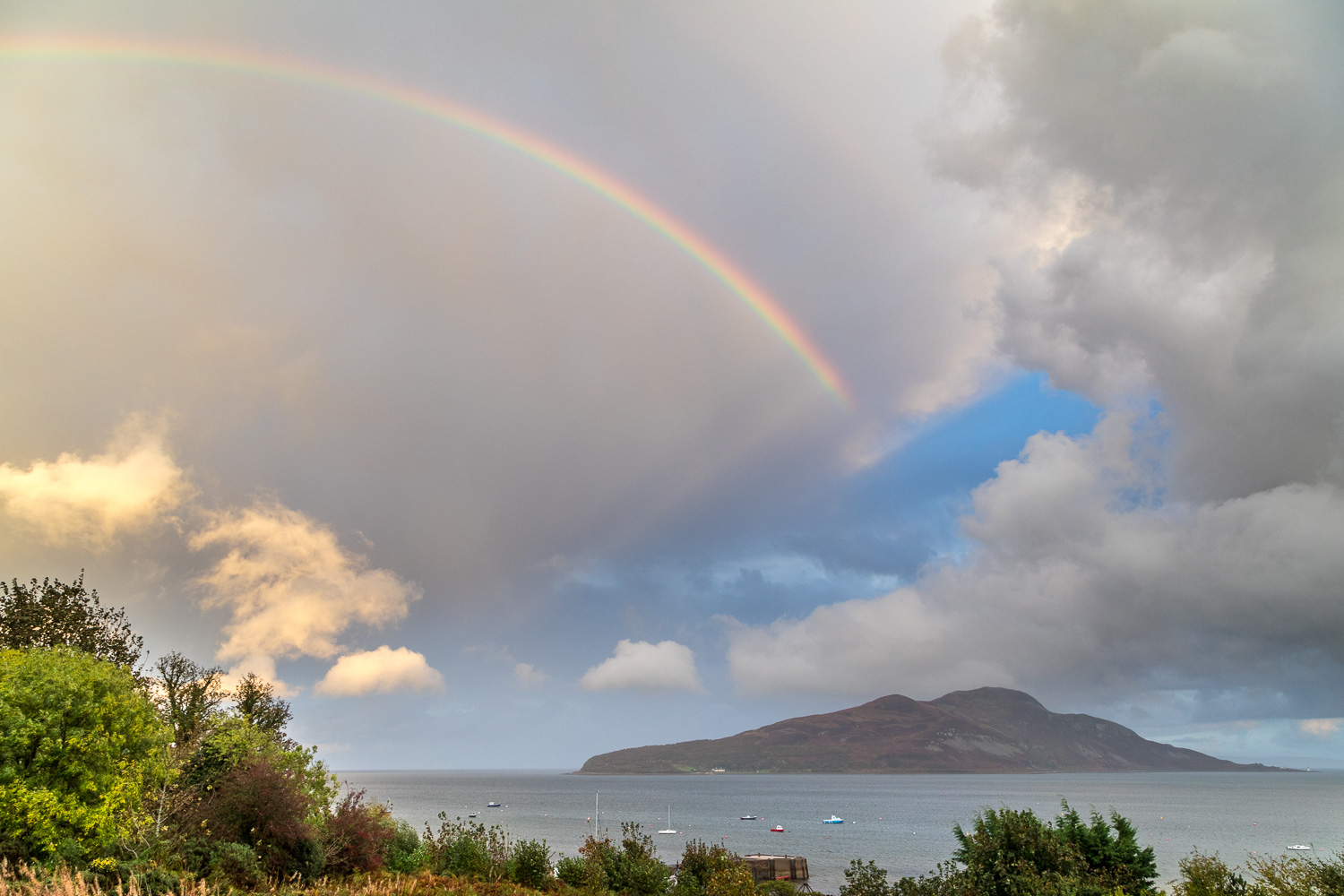 Holy Island, rainbow