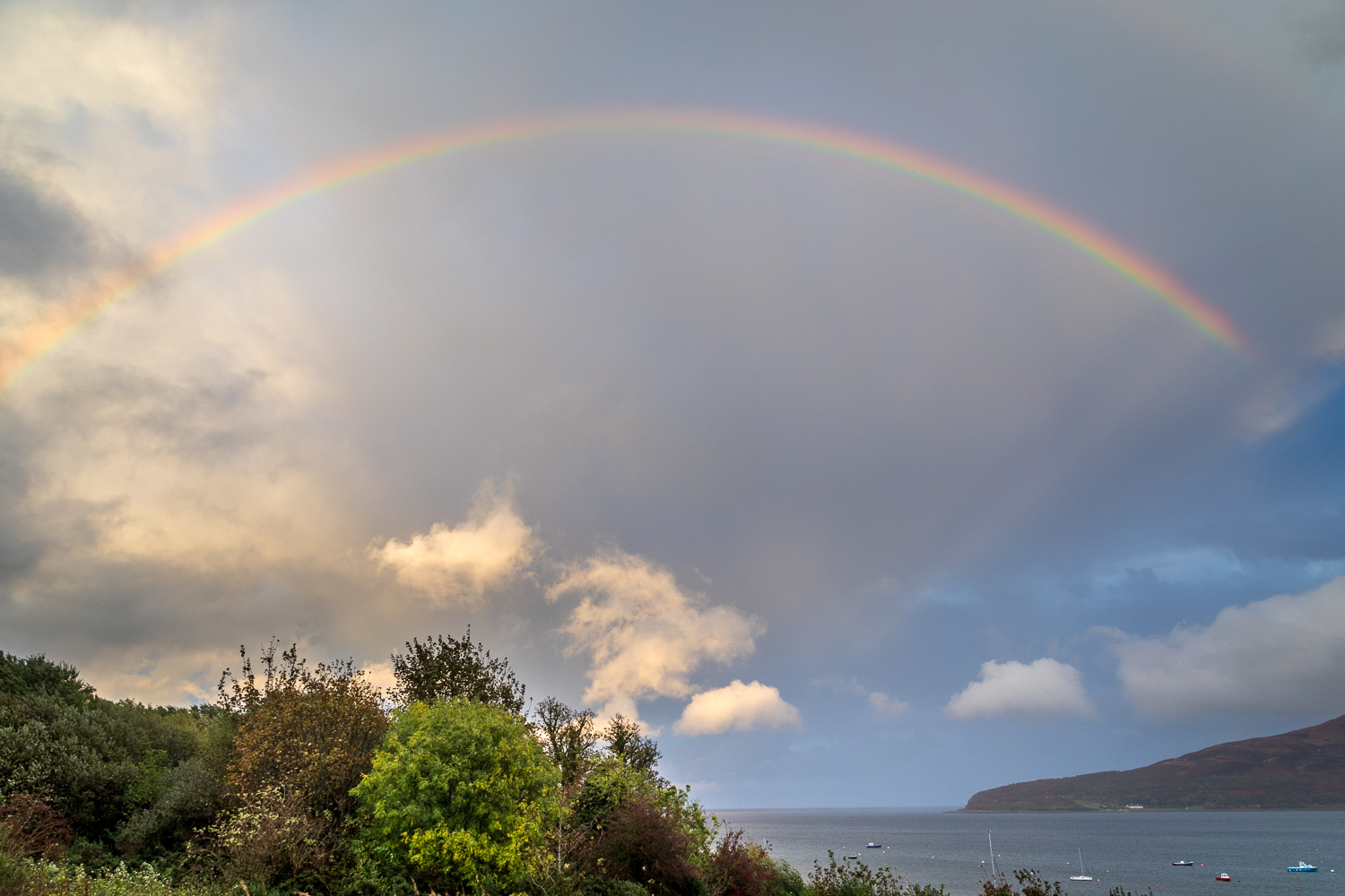 Holy Island, rainbow